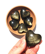 Load image into Gallery viewer, Gold Sheen Obsidian Hearts - Florida Sol Crystal Co
