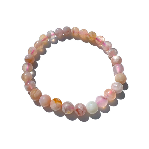 Flower Agate Bracelet- Small - Florida Sol Crystal Co